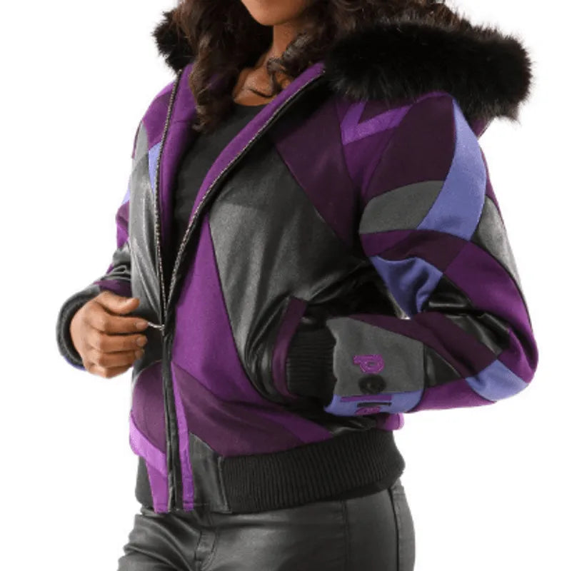 Pelle Pelle Abstract Pattern Purple Wool Jacket image 1