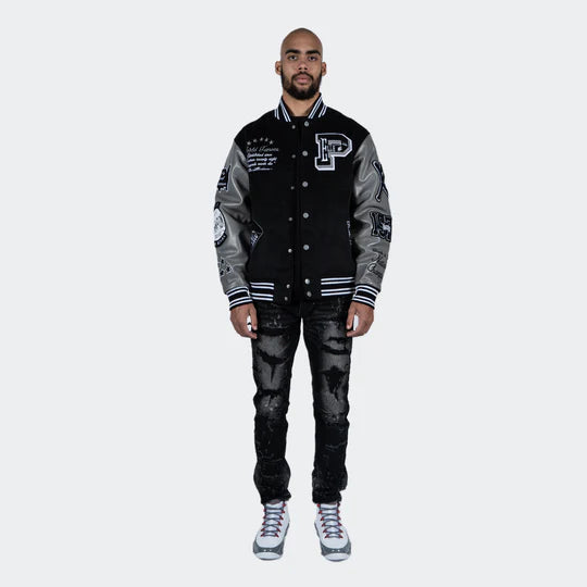 Men’s Pelle Pelle Wool Varsity Jacket Black image 2
