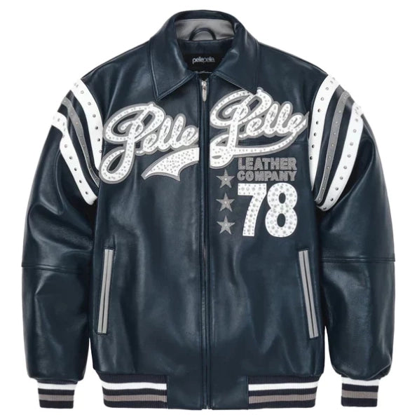 Pelle Pelle Encrusted Varsity Plush Navy image 0