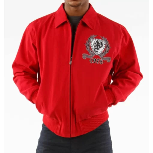 Pelle Pelle Red Studded Wool Jacket image 1
