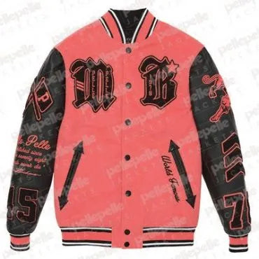 Pelle Pelle New Varsity Melon and Black Plush Jacket image 0