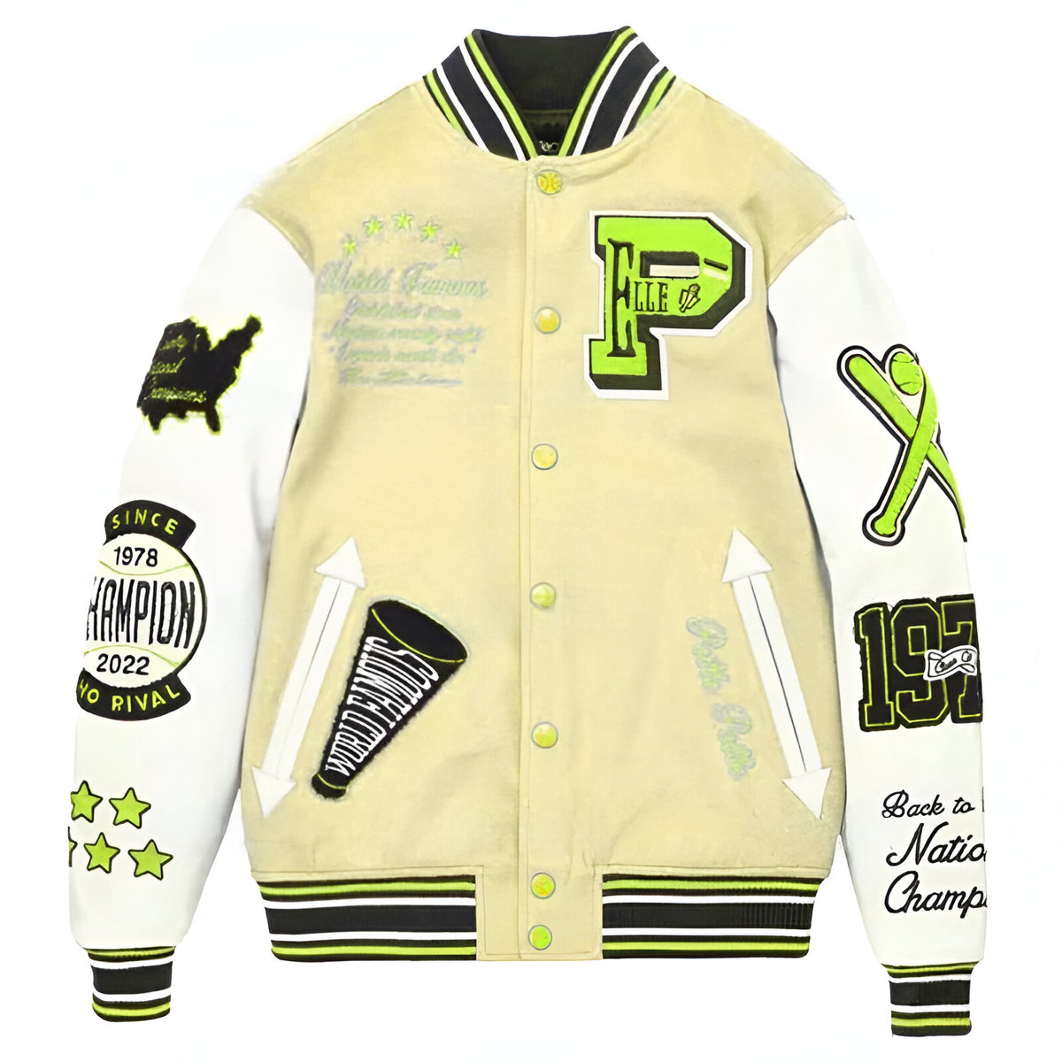 Champion Pelle Pelle Cream Varsity Jacket image 0