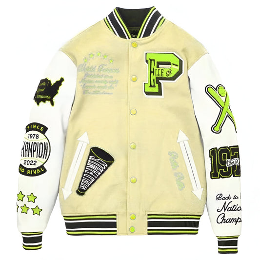 Champion Pelle Pelle Cream Varsity Jacket image 0