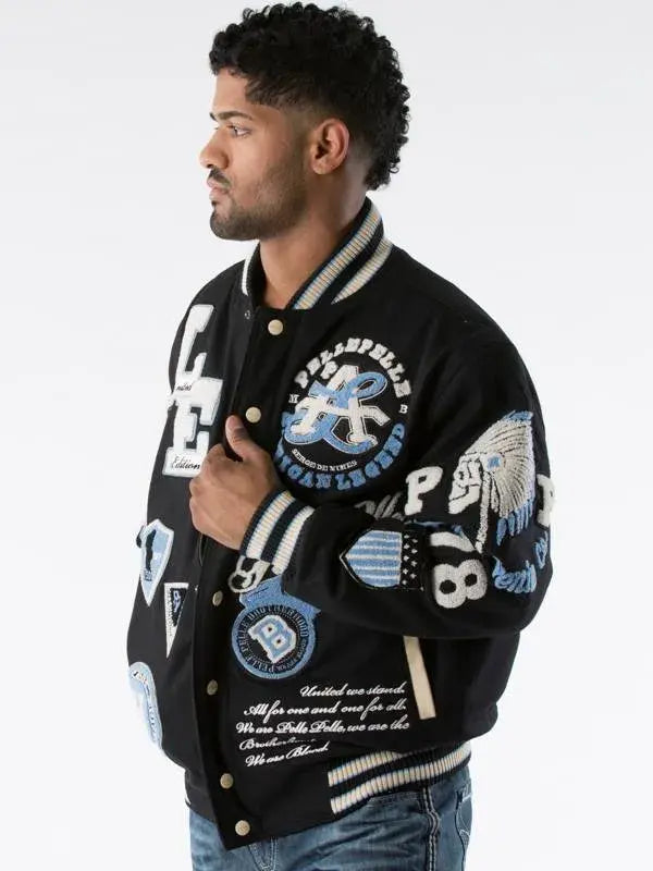 Pelle Pelle Men Black Legend Varsity Jacket image 1