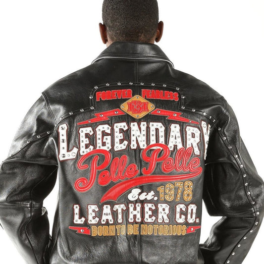 Legendary Pelle Pelle Black Red MB Leather Jacket image 0
