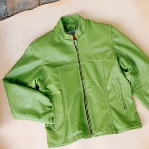 Pelle Pelle Men’s China Collar Basic Green Leather Jacket image 0