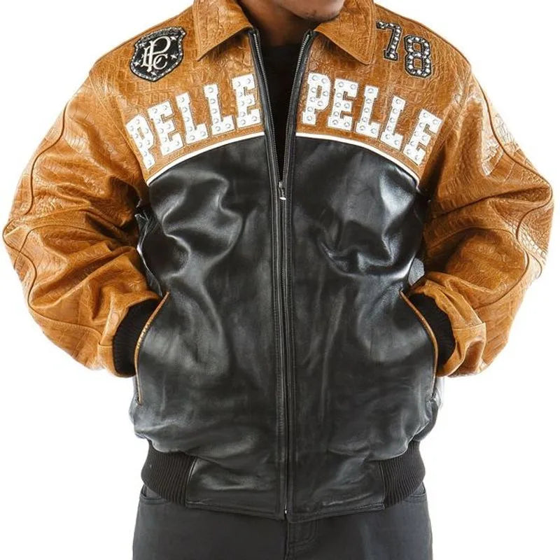 Pelle Pelle Mustard and Black Leather Jacket image 0