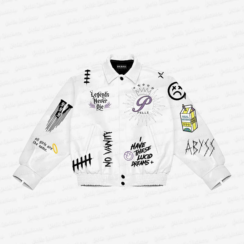 Juice WRLD Legends Never Die White Varsity Jacket image 0
