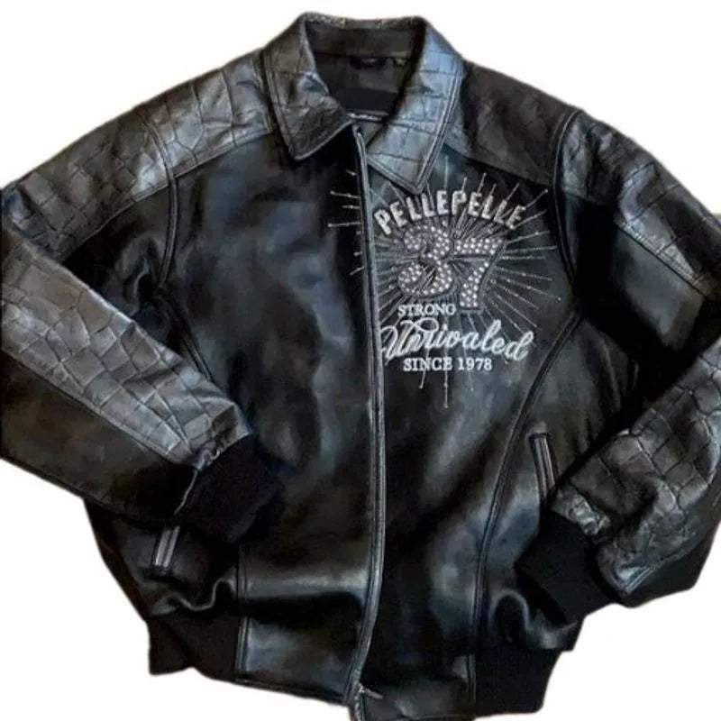 Pelle Pelle Unrivaled Black Leather Bomber Jacket image 0