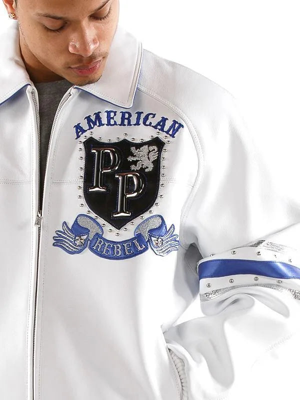 Pelle Pelle Men’s American Rebel White Jacket image 3