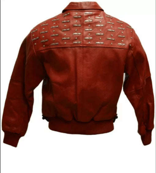 Red & White Pelle Pelle Emblem Leather Jacket image 1