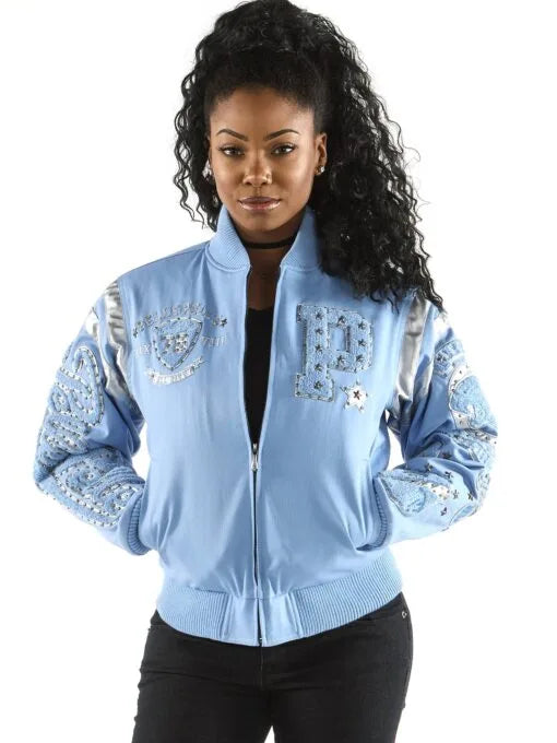 Pelle Pelle Womens Queen of Thrones 1978 Light Blue Wool Jacket image 1