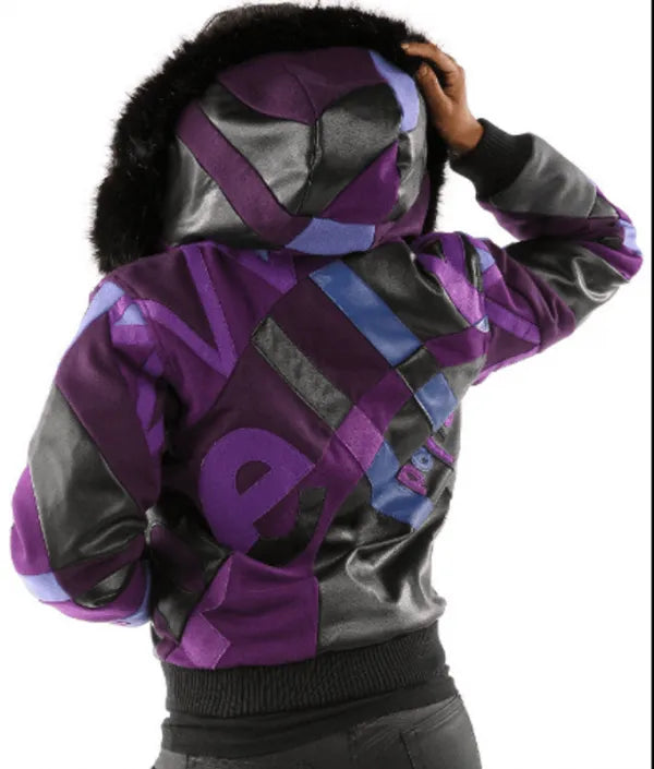 Pelle Pelle Abstract Pattern Purple Wool Jacket image 0