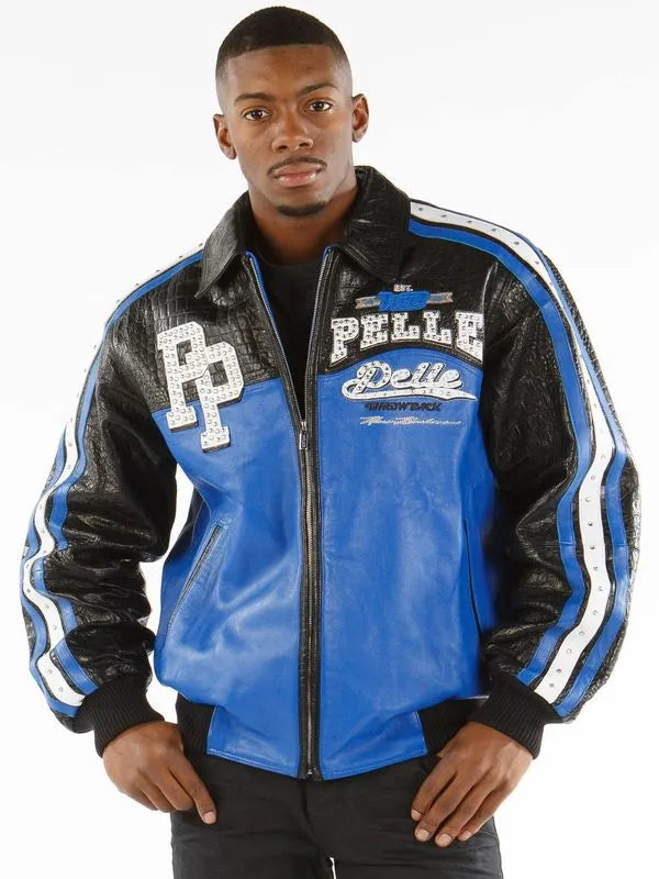Pelle Pelle Mens World Famous Blue Leather Jacket image 0