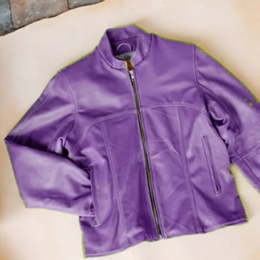 Pelle Pelle Men’s China Collar Basic Purple Leather Jacket image 0