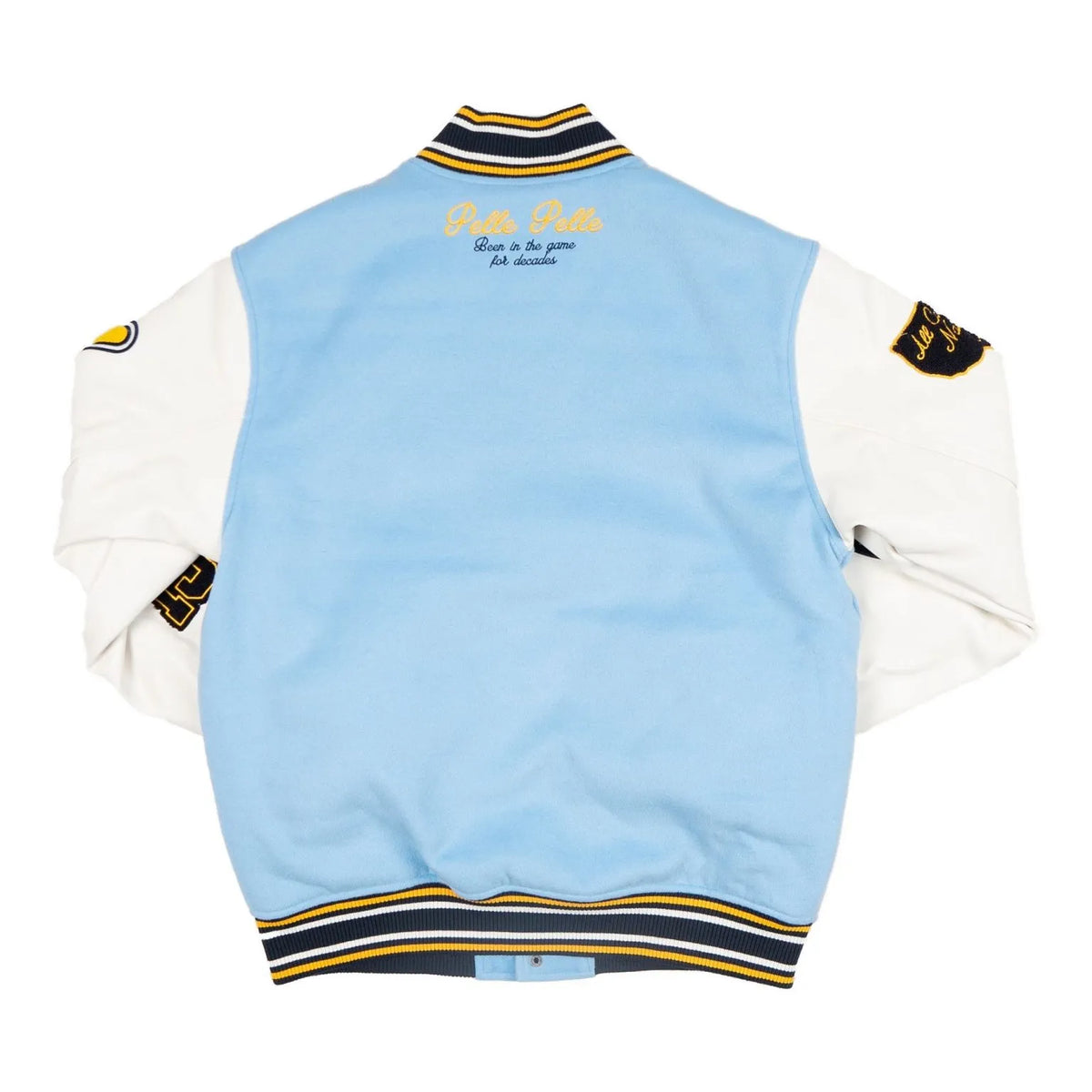 Pelle Pelle World Famous Blue Wool and Leather Varsity Jacket image 1