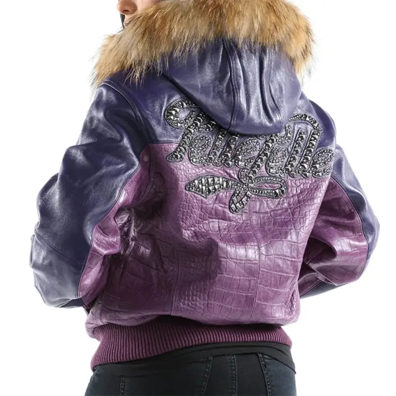 Pelle Pelle Women Violet Morocco Fur Hooded Jacket image 0
