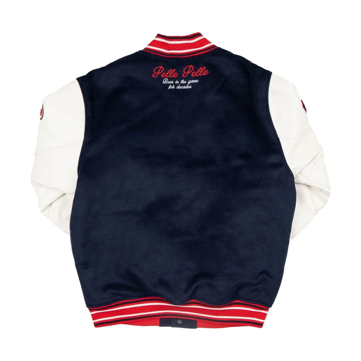 Pelle Pelle World Famous Navy Wool and Leather Varsity Jacket image 1