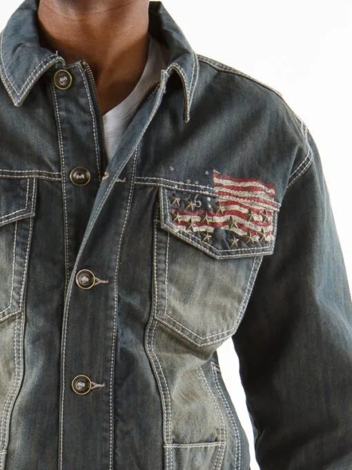 Pelle Pelle MB American Flag Gray Jacket image 0