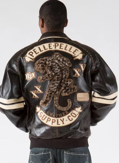 Pelle Pelle Panther Brown Sienna Mens Leather Jacket image 0