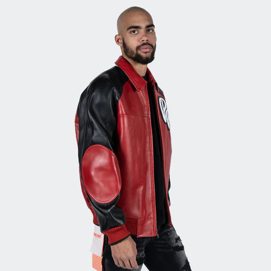 Men’s Pelle Pelle Original Soda Club Leather Jacket Red Black image 1