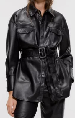 Pelle Metallic Leather Coat image 0