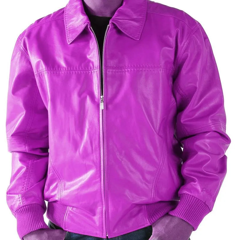 Pelle Pelle Pick Stitch Basic Purple Leather Jacket image 0