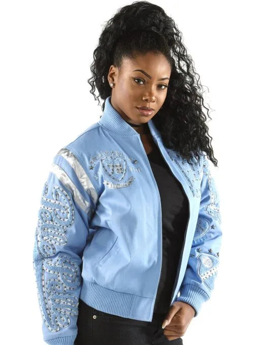 Pelle Pelle Womens Queen of Thrones 1978 Light Blue Wool Jacket image 3