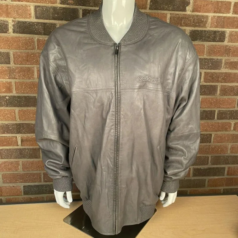 Vintage Pelle Pelle Marc Buchanan Gray Smoke Leather Jacket image 0