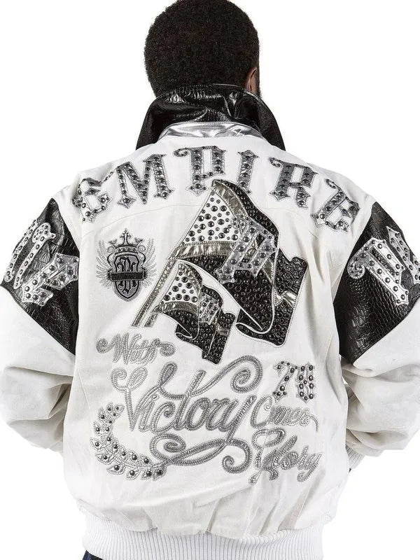 Pelle Pelle Mens With Velocity Comes Glory White Leather Jacket image 0