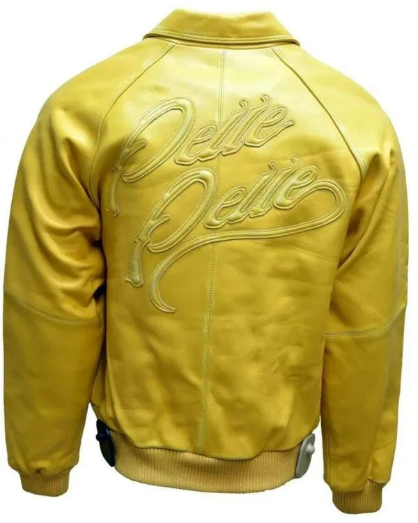 Yellow Pelle Pelle Bomber Leather Jacket image 1
