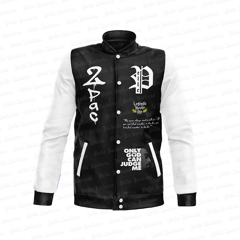 Tupac Legends Never Die Black Varsity Jacket image 0
