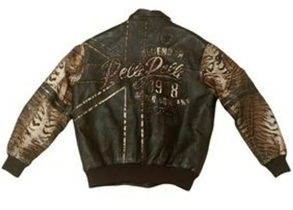Pelle Pelle Jacket Vintage Tiger Black Moto Bomber Jacket image 1