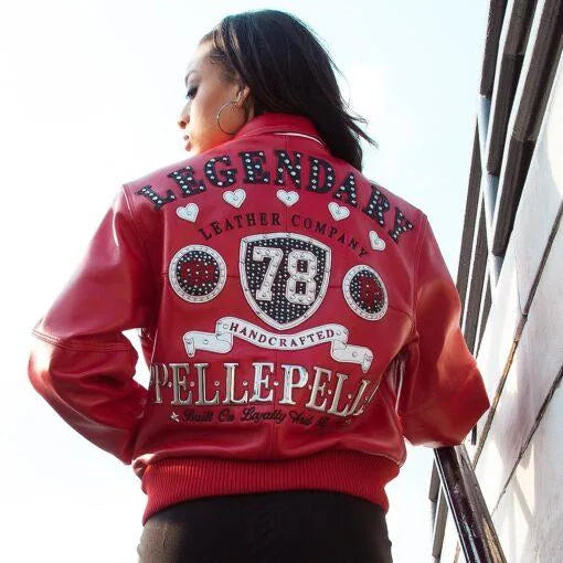 Pelle Pelle Red Encrusted Womens Varsity Jacket image 1