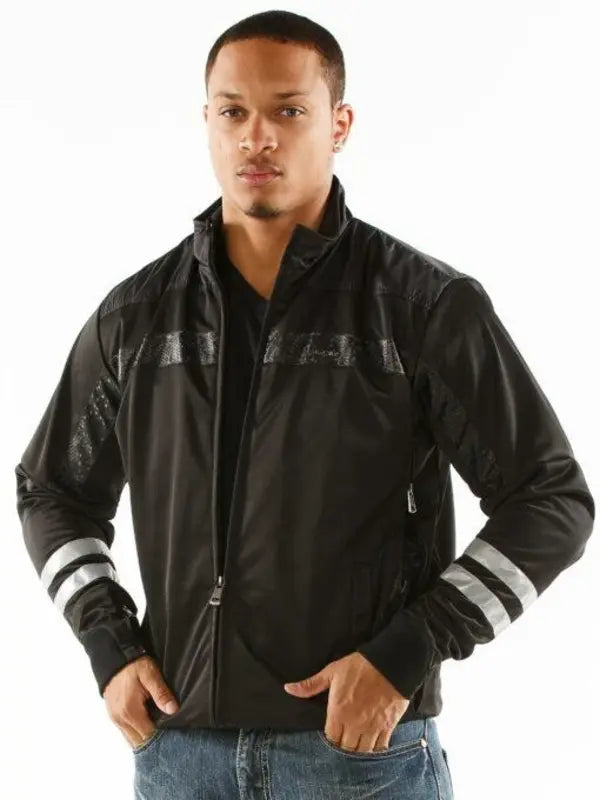 Pelle Pelle Black Wool Polyester Jacket image 1