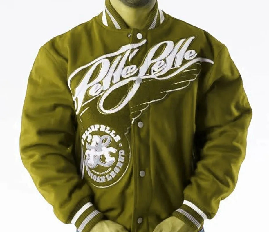 Pelle Pelle Mens American Legend Olive Varsity Jacket image 0