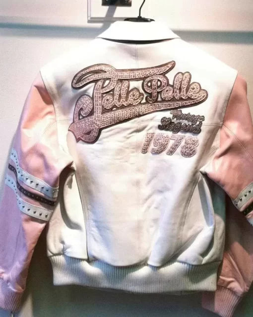 Pelle Pelle Major League Encrusted Pink White Jacket image 1
