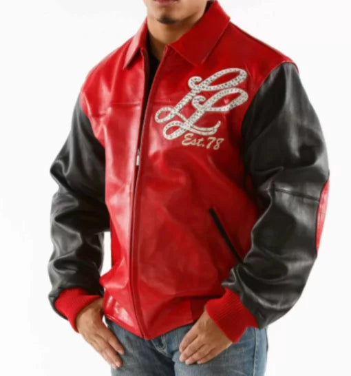 Red Black Pelle Pelle Notorious Studded Leather Jacket image 0