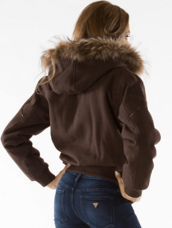 Pelle Pelle Hooded Fur Dark Brown Cropped Jacket image 1