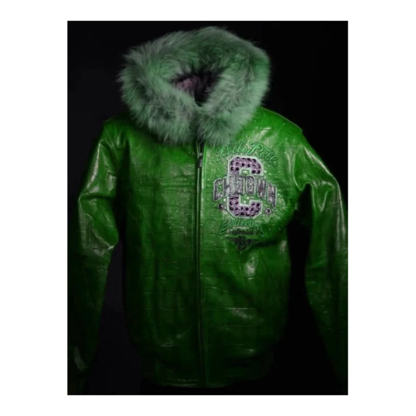 Fur Hood Pelle Pelle Green Chi-Town Jacket image 0