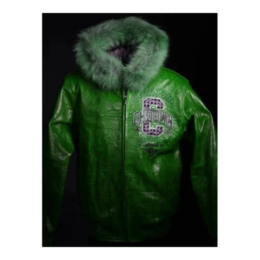 Fur Hood Pelle Pelle Green Chi-Town Jacket image 0