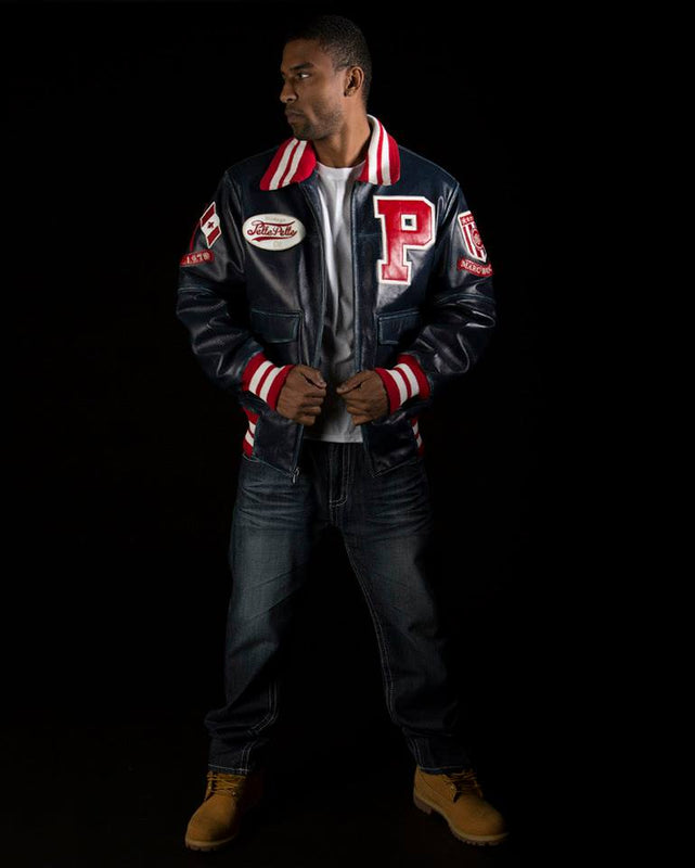 Pelle Pelle Men Navy Blue MB Varsity Jacket image 0