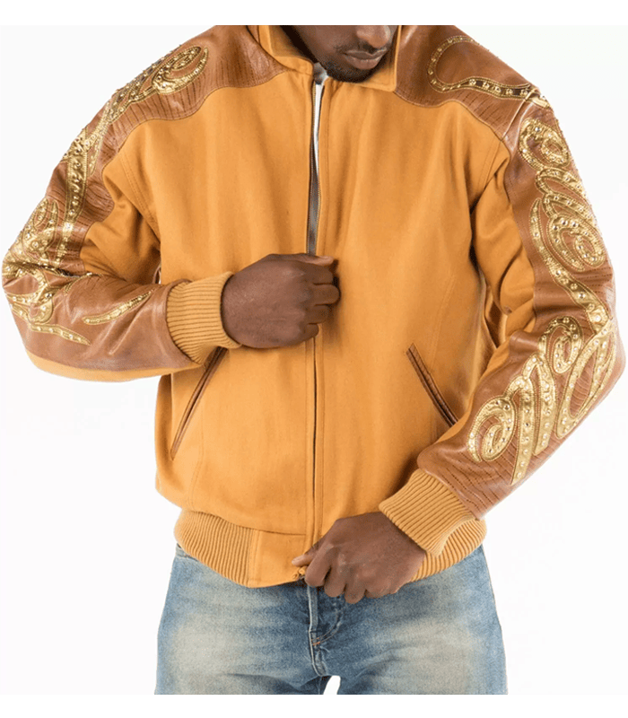 Pelle Pelle Caramel Script Studded Wool Jacket image 0