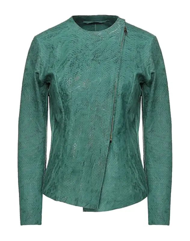Pelle Pelle Biker Ovine Green Leather Jacket image 0