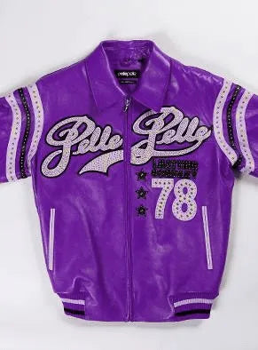 Pelle Pelle Purple Varsity Leather Jacket image 0