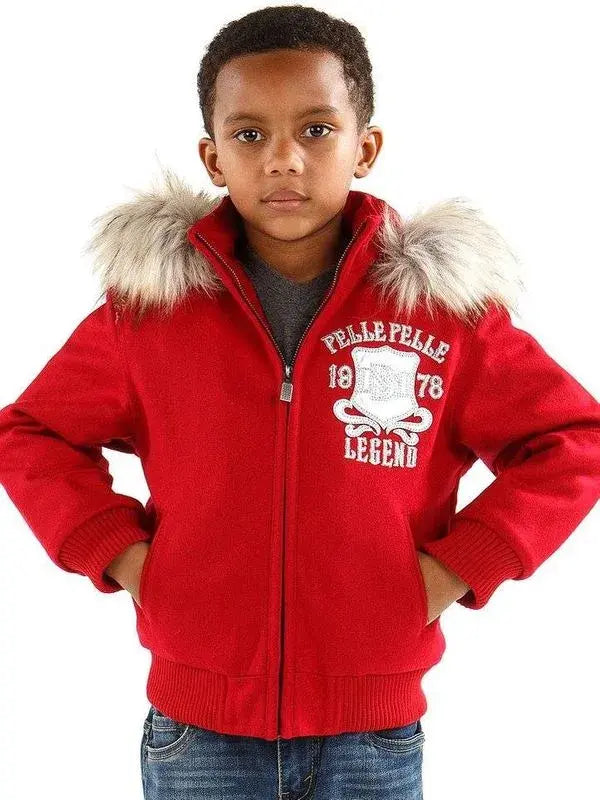Pelle Pelle Kids Back to School Red Hooded Jacket image 1