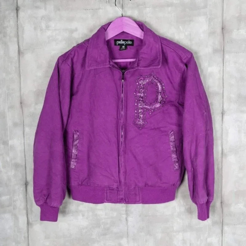 Pelle Pelle Marc Buchanan Womens Vintage Bomber Purple Jacket image 0