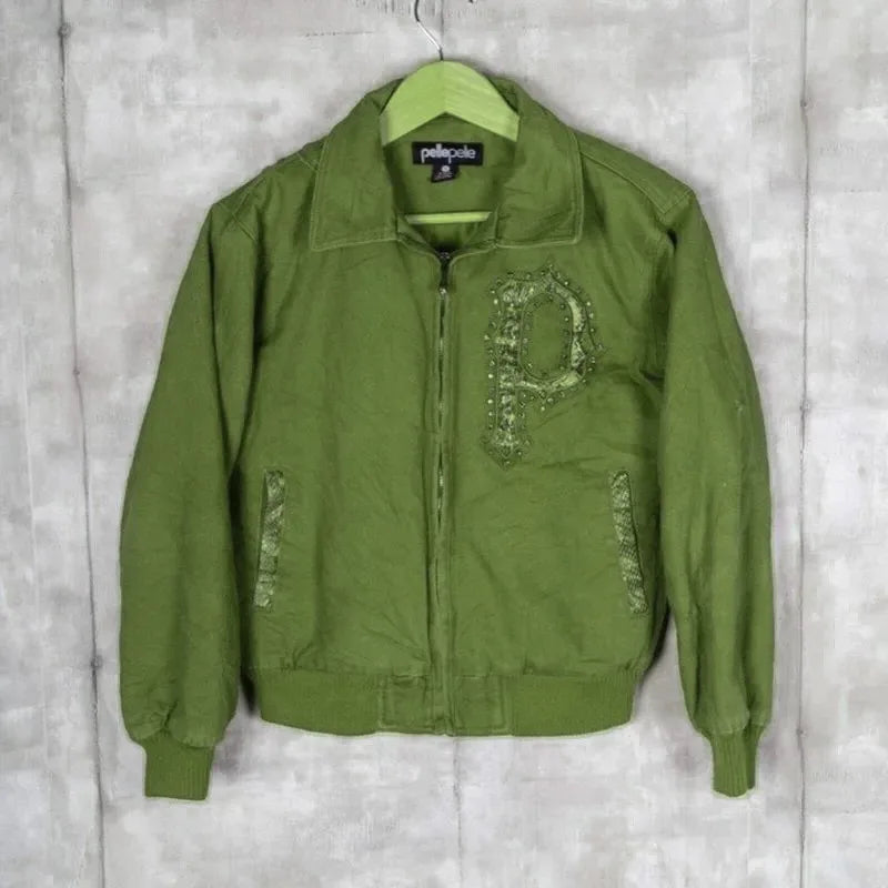 Pelle Pelle Marc Buchanan Mens Vintage Army Green Jacket image 0