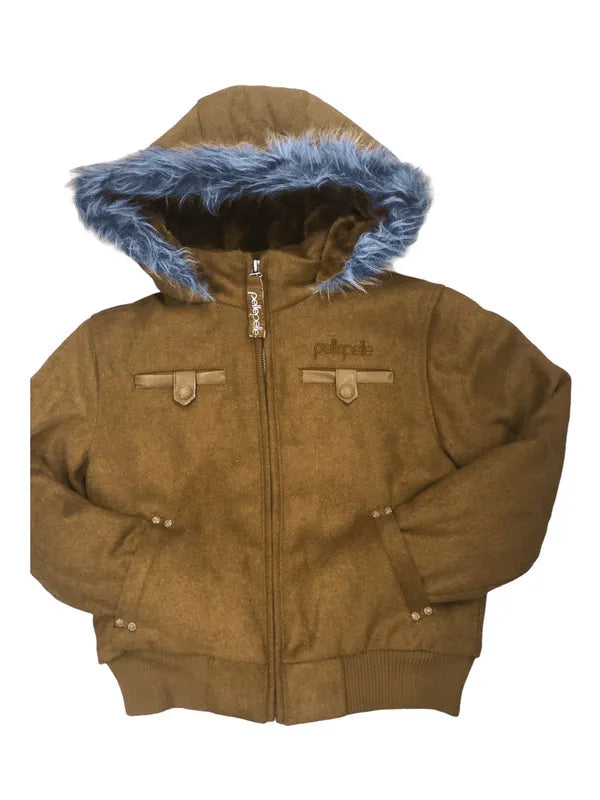 Pelle Pelle Kids Hooded Mustard Bomber Jacket image 0