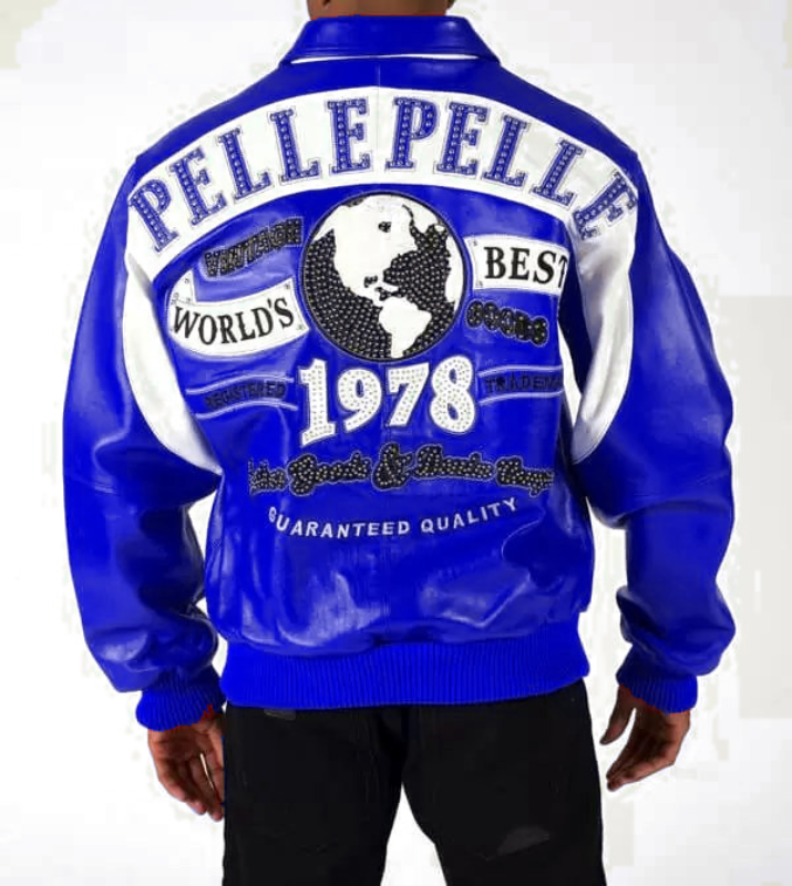 Pelle Pelle Blue White World’s Best 1978 Studded Jacket image 1